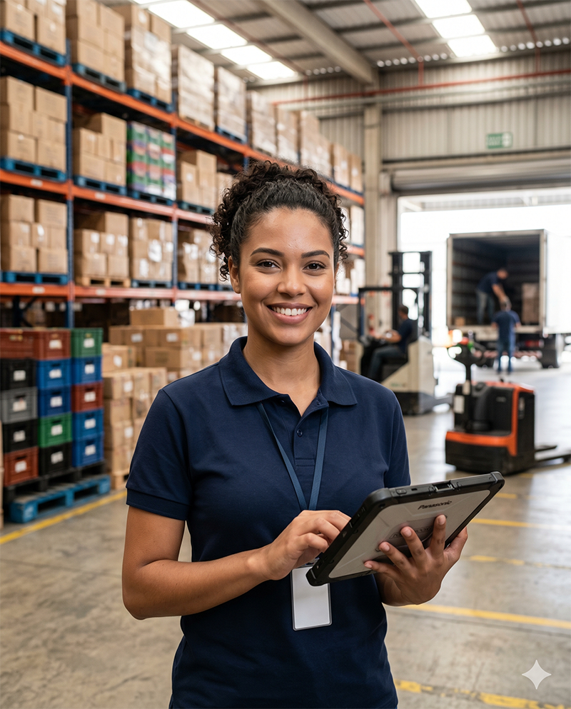 Equipe operacional em centro logistico da Uppertruck